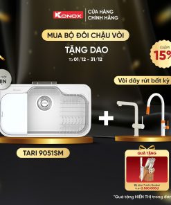 Chậu rửa bát Konox phong cách Nhật bề mặt mịn Tari 9051SM
