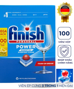 [Chính Hãng] Viên Rửa Chén Bát Finish Powerball Power All In 1 Max Nhập Khẩu EU - Túi 100 Viên Siêu Tiết Kiệm