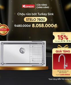 Chậu rửa bát âm tủ Konox STELO 790 Tặng vòi dây rút Alto Chrome